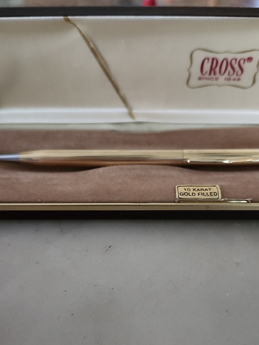 Vtg Cross 10K Gold-Filled Ballpoint Pen In Original Case